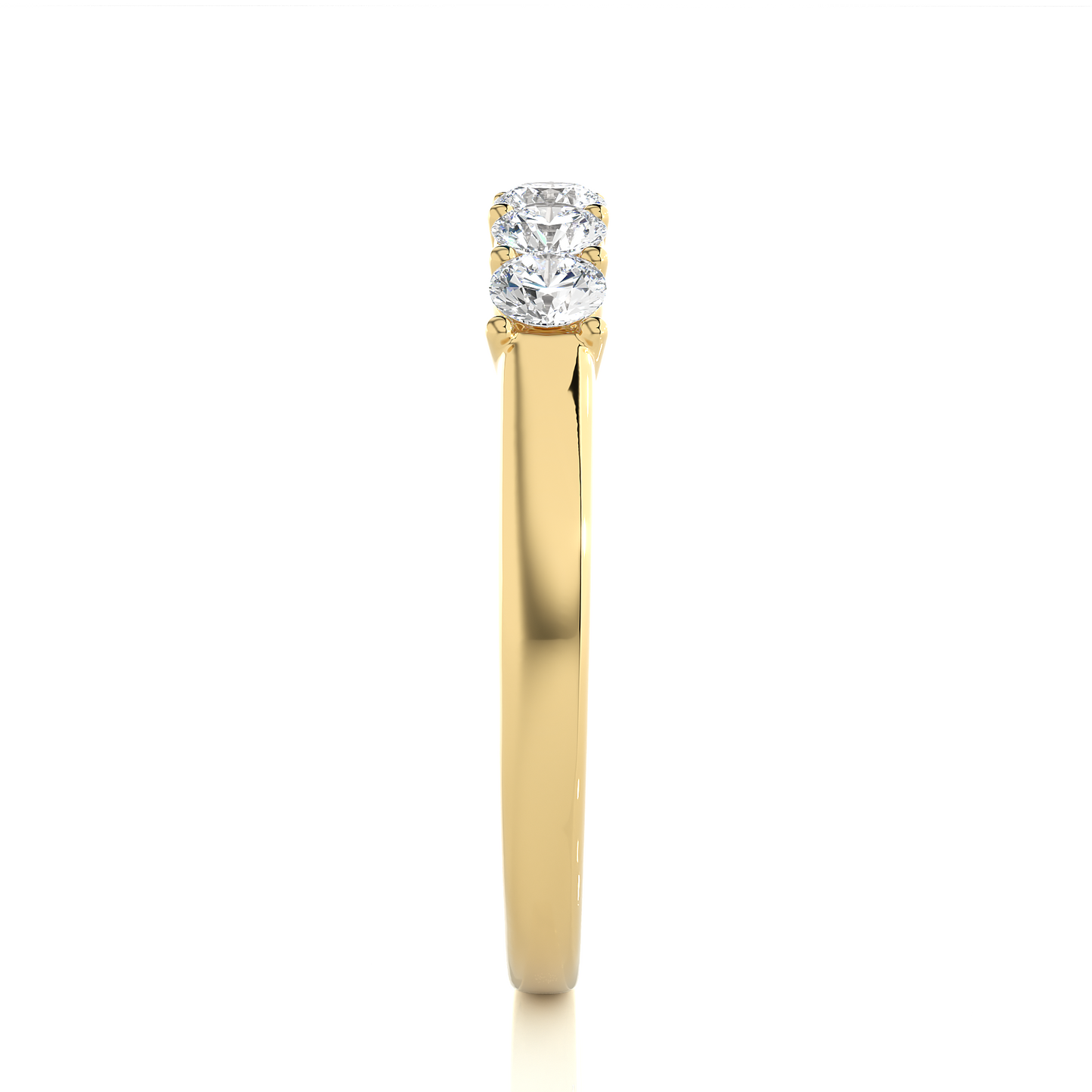 Five Stone Moissanite Lab Diamond Vermeil Ring