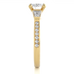 Round Diamond Three Stone Engagement Ring With Baguette Side Stones