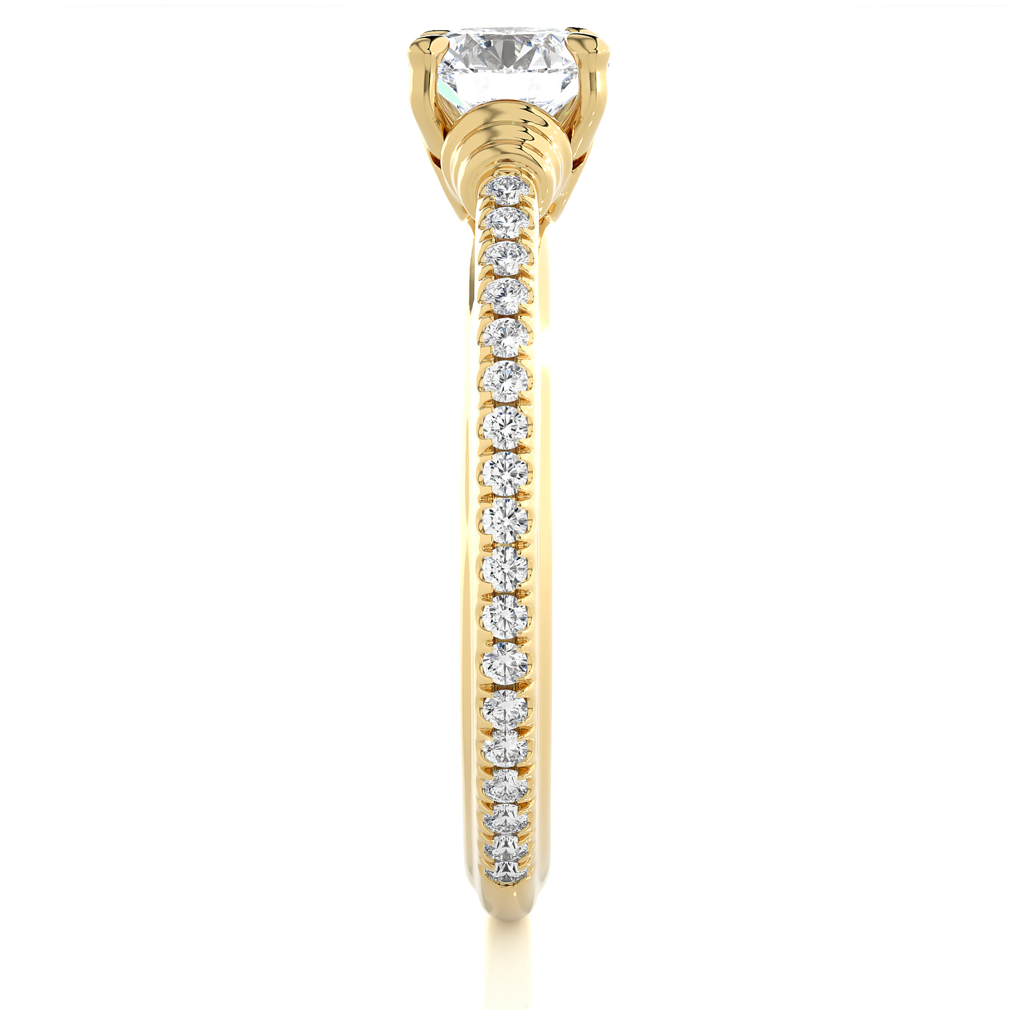 Classic Vermeil Moissanite Lab Diamond Engagement Ring