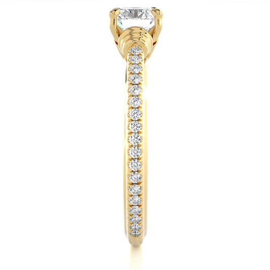 Classic Vermeil Moissanite Lab Diamond Engagement Ring