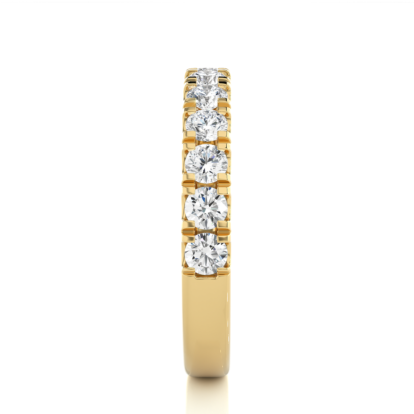 Round Prong Eternity Wedding Band Vermeil Ring