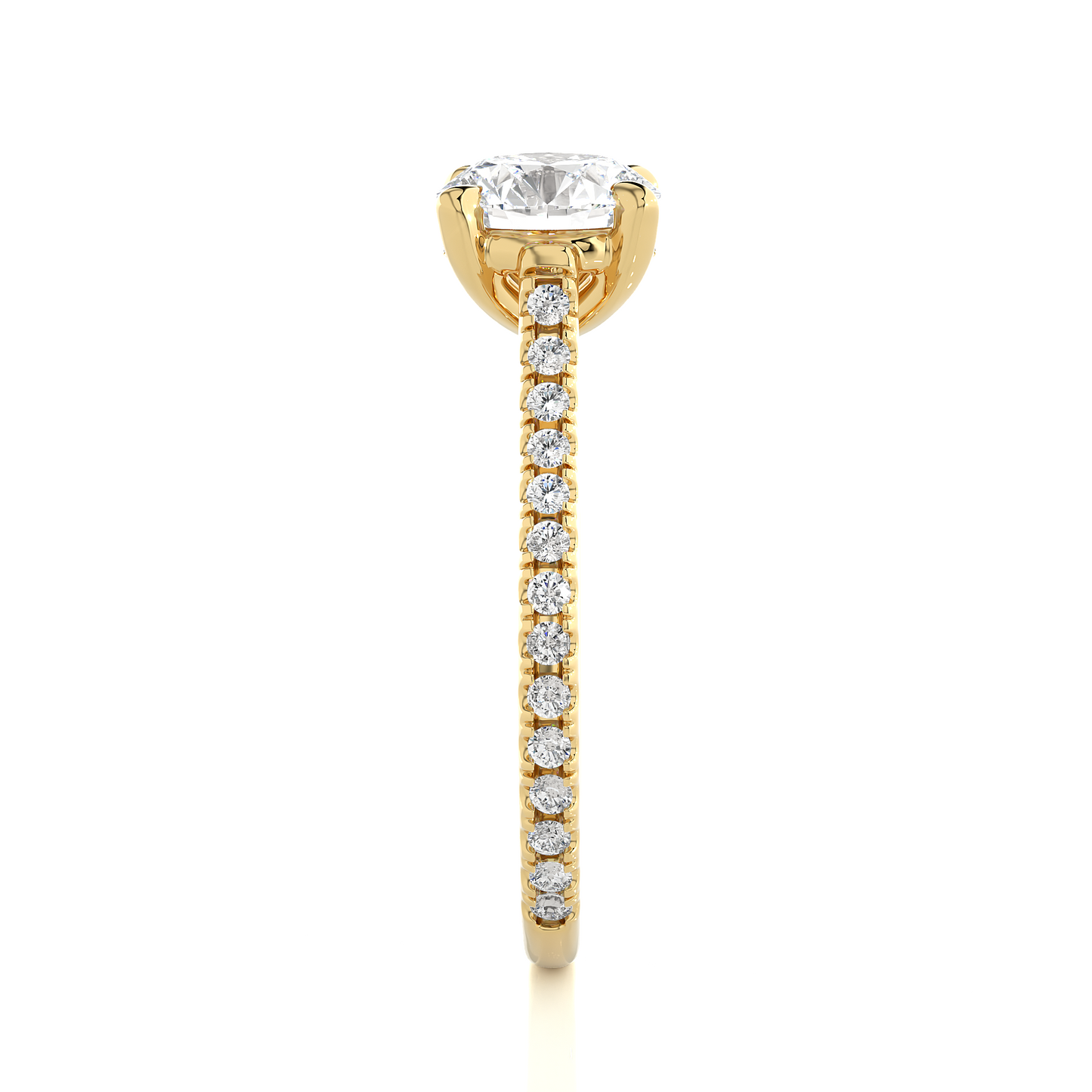 Luxury Solitaire Moissanite Lab Diamond Vermeil Ring