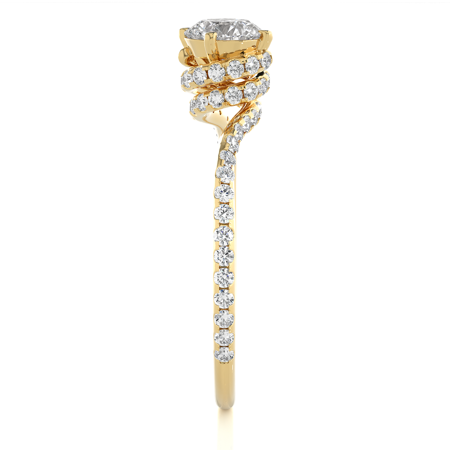 Twisted Infinity Band Moissanite Lab Diamond Engagement Ring