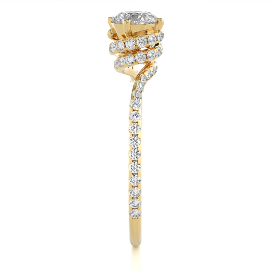 Twisted Infinity Band Moissanite Lab Diamond Engagement Ring