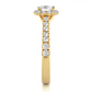 Round Halo Moissanite Lab Diamond Vermeil Engagement Ring