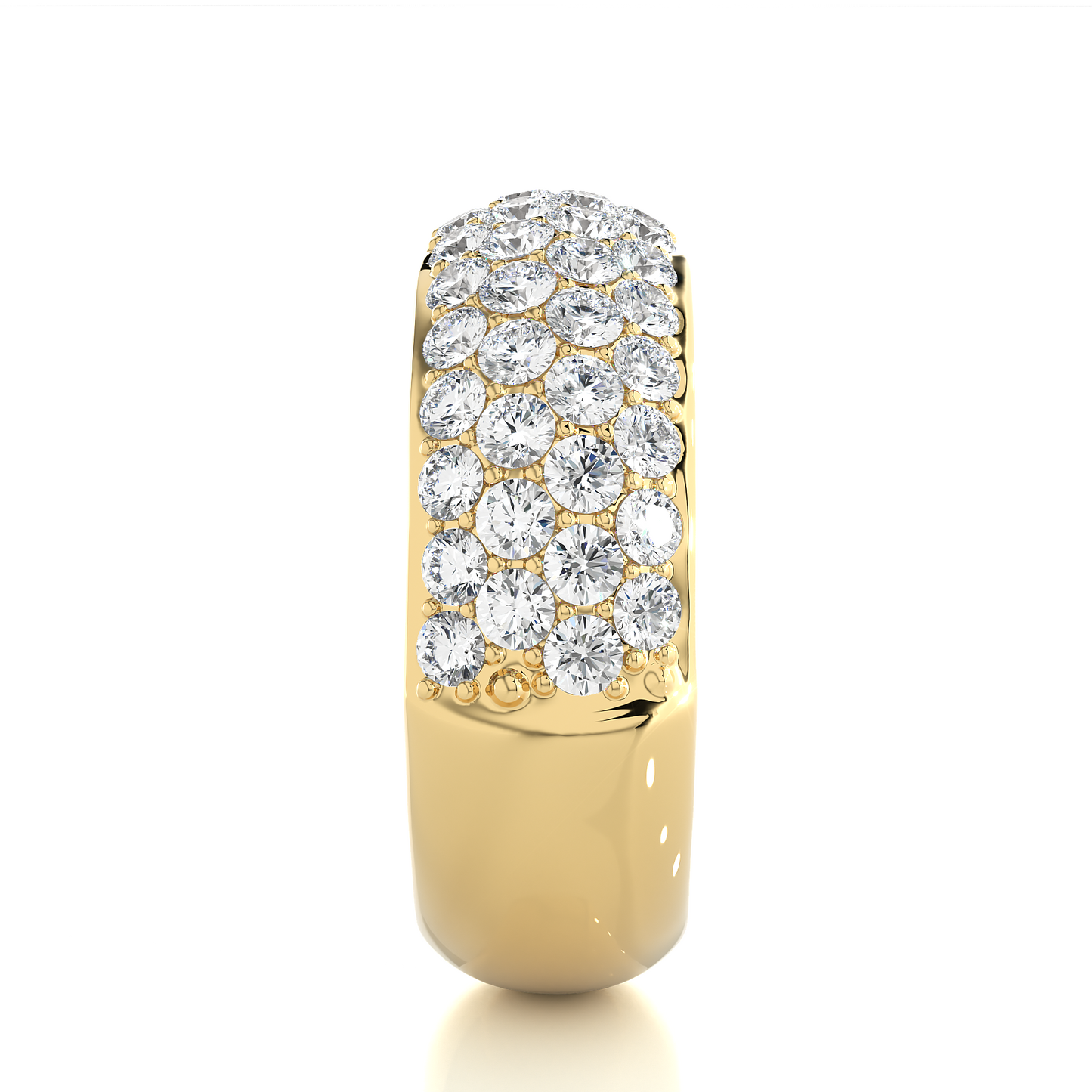 Luxury Pave  Lab Moissanite Diamond Wedding Band Vermeil Ring