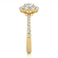 Floral Cluster Moissanite Lab Diamond Vermeil Ring