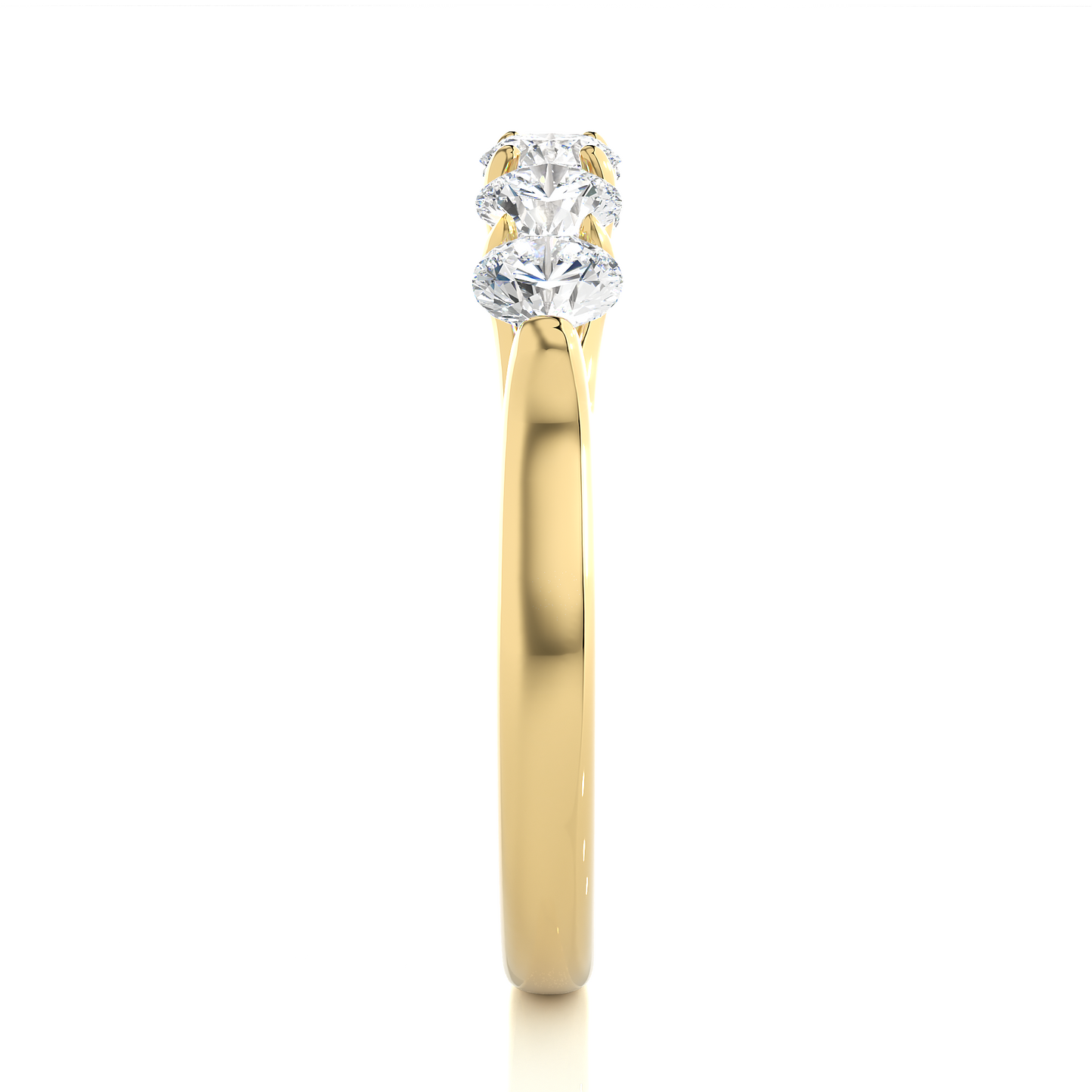 Lab Grown Moissanite Five Stone Wedding Band Ring