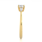 Round Lab / Moissanite Diamond With Tapered Baguette Three Stone Ring