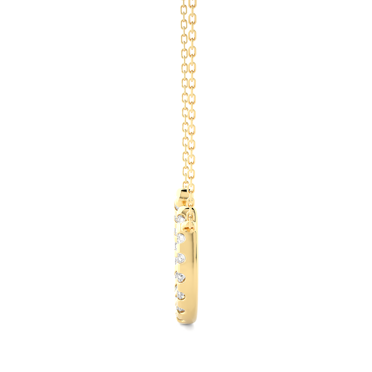 Lucky Horseshoe Lab Diamond Gold Necklace