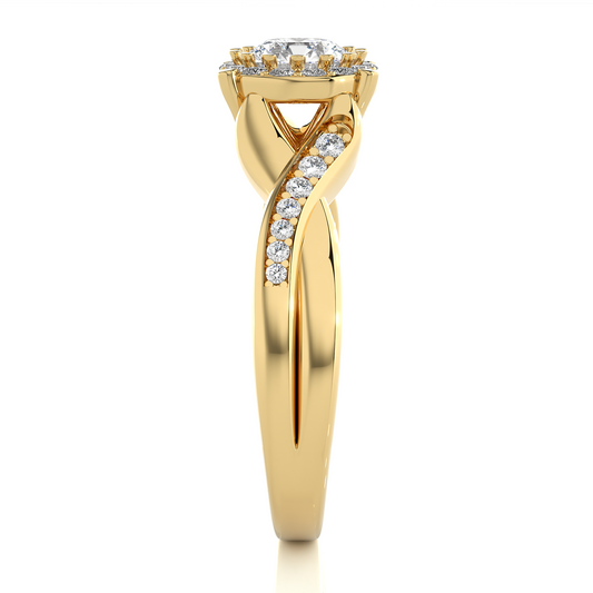 Vermeil Round Moissanite / Lab Grown Diamond Twisted Band Ring