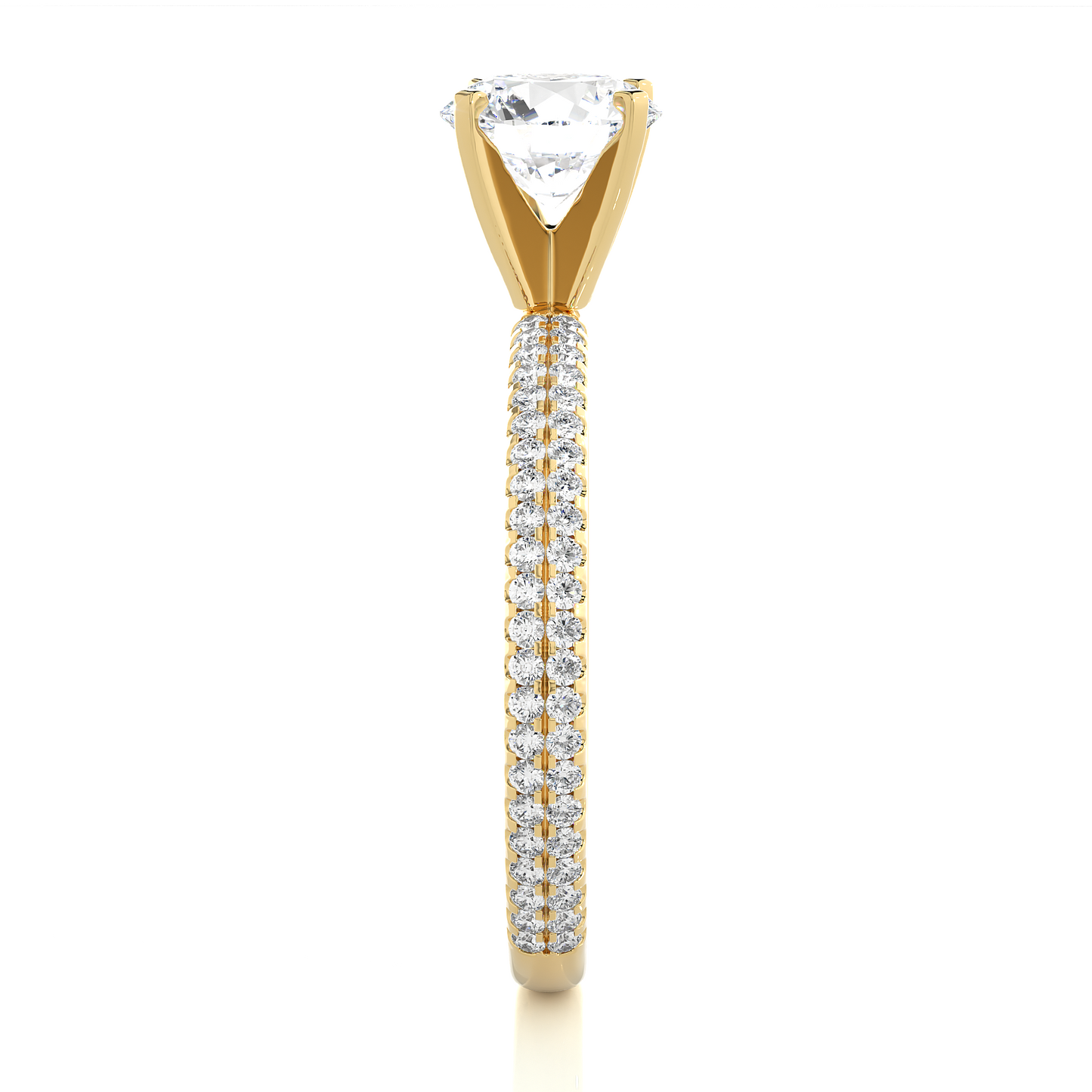 Pure Elegance Round Stone Moissanite Vermeil Engagement Ring