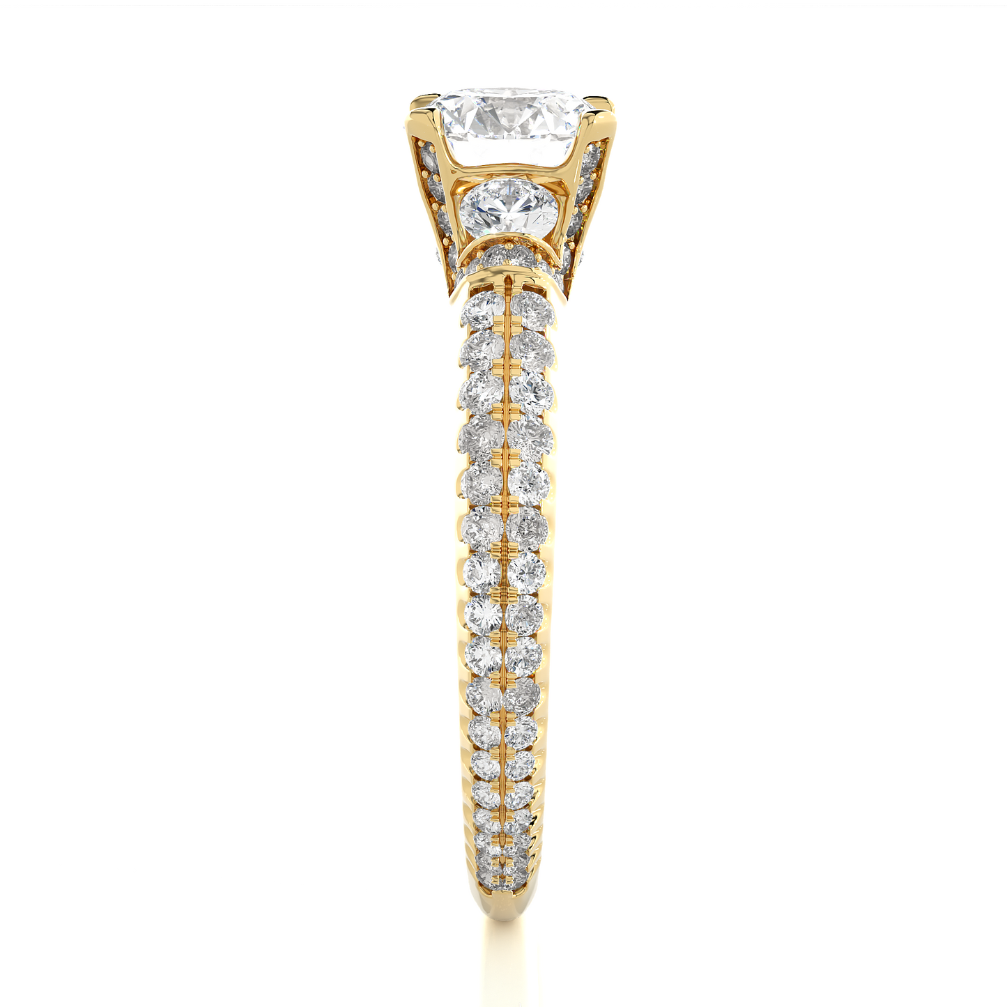 Three Stone Lab Grown Diamond Engagement Ring
