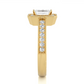 Emerald Cut Halo Vermeil Moissanite Lab Diamond Ring