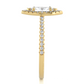 Marquise Halo Moissanite Lab Diamond Vermeil Ring