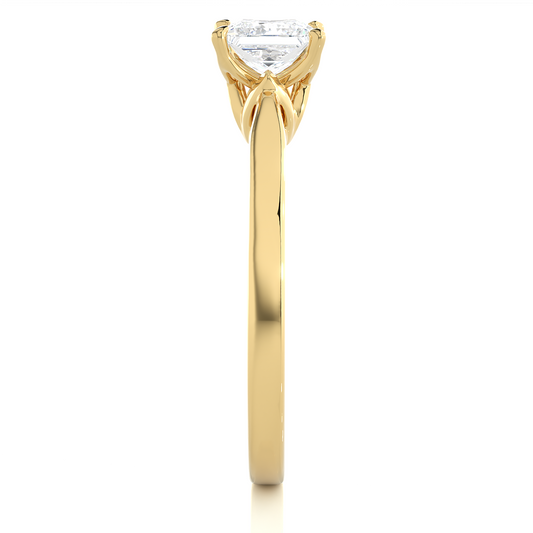 Princess Cut Moissanite Lab Diamond Vermeil Engagement Ring