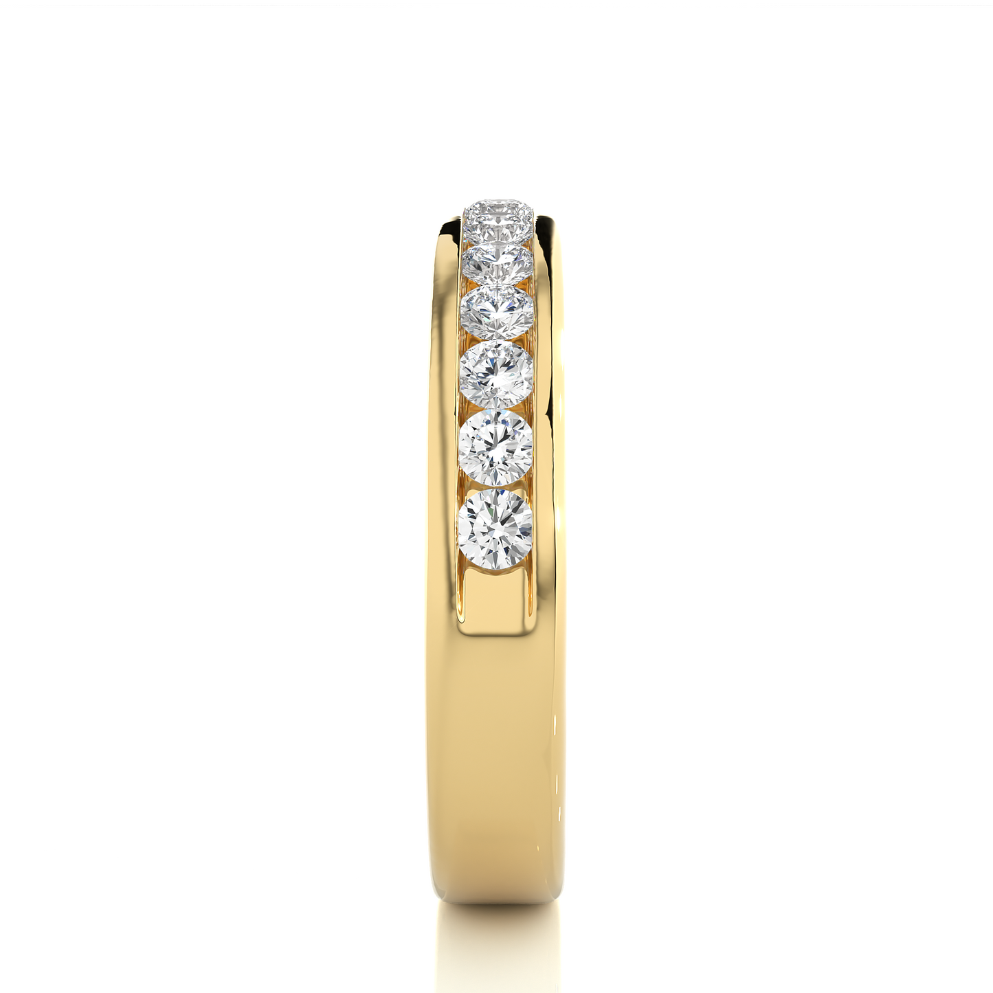 Classic Diamond Moissanite Lab Vermeil Wedding Band Ring