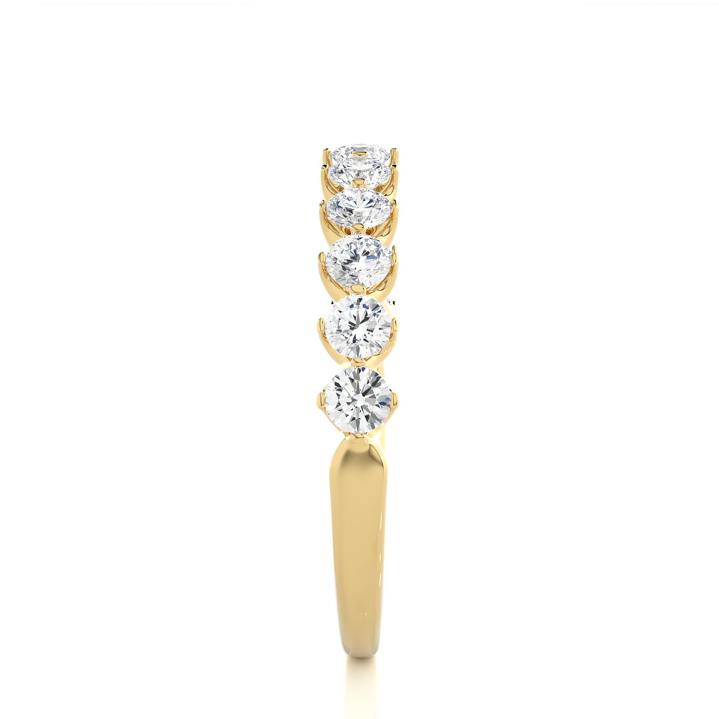 Premium Lab Diamond Moissanite Curved Wedding Band Ring