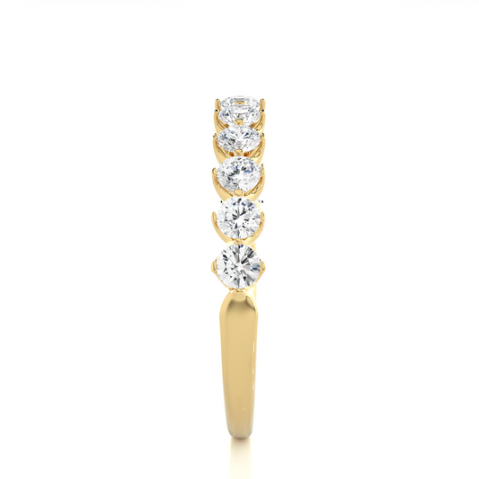 Premium Lab Diamond Moissanite Curved Wedding Band Ring