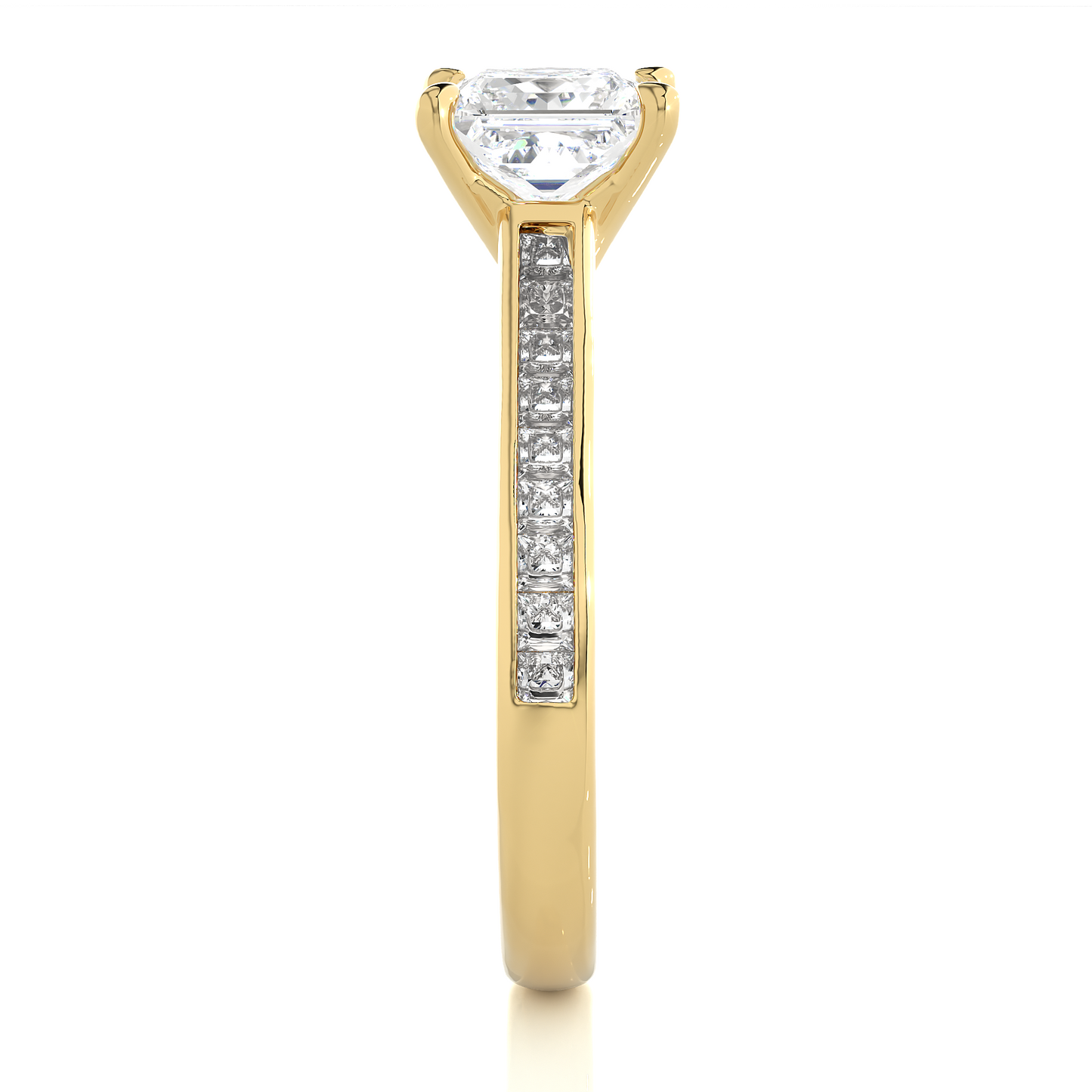 Princess Cut Lab / Moissanite Diamond Engagement Ring