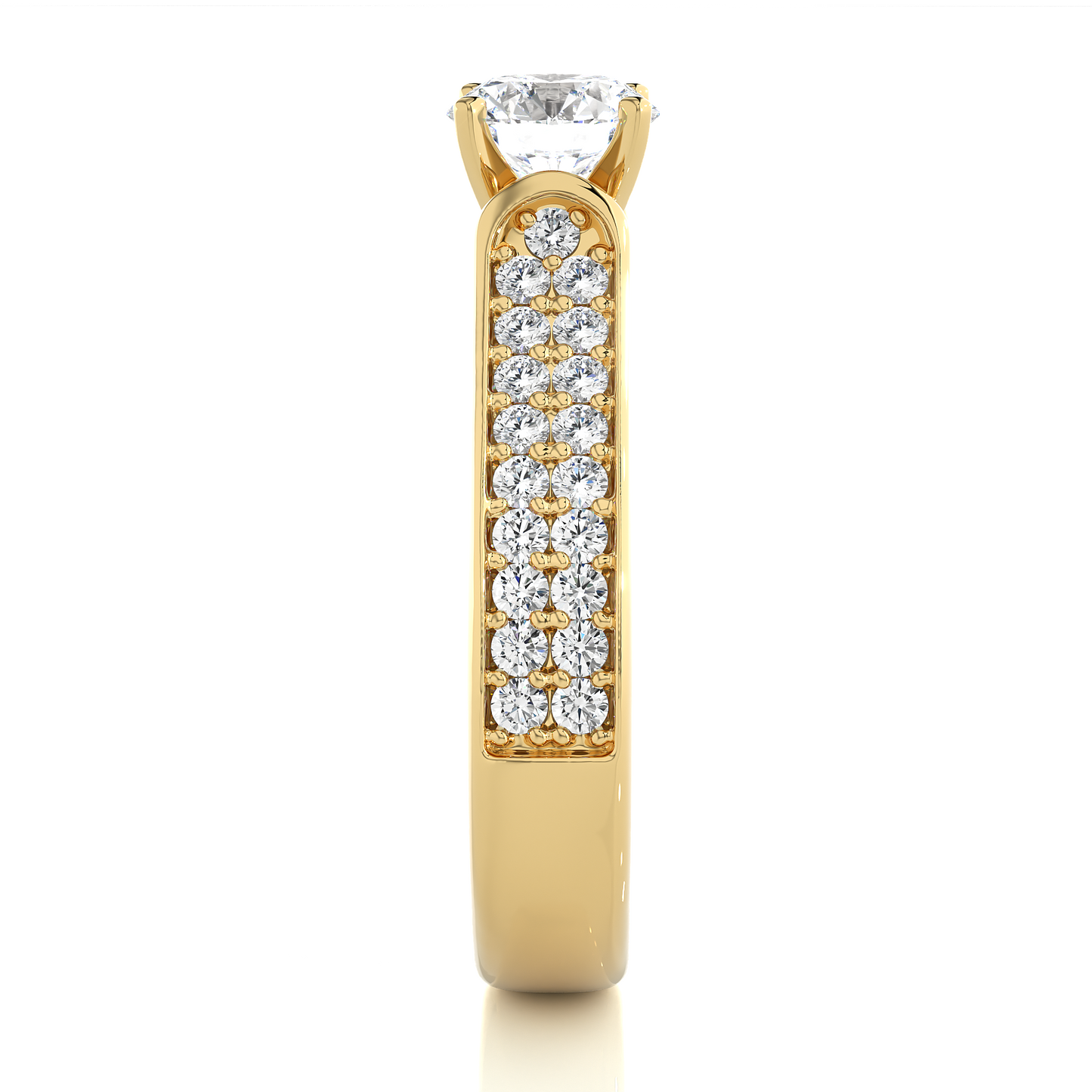 Luxe Sparkle Round Diamond Moissanite Vermeil Ring