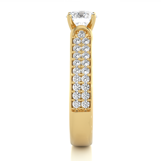 Luxe Sparkle Round Diamond Moissanite Vermeil Ring