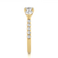 Round Lab Diamond Three Stone Engagement RIng