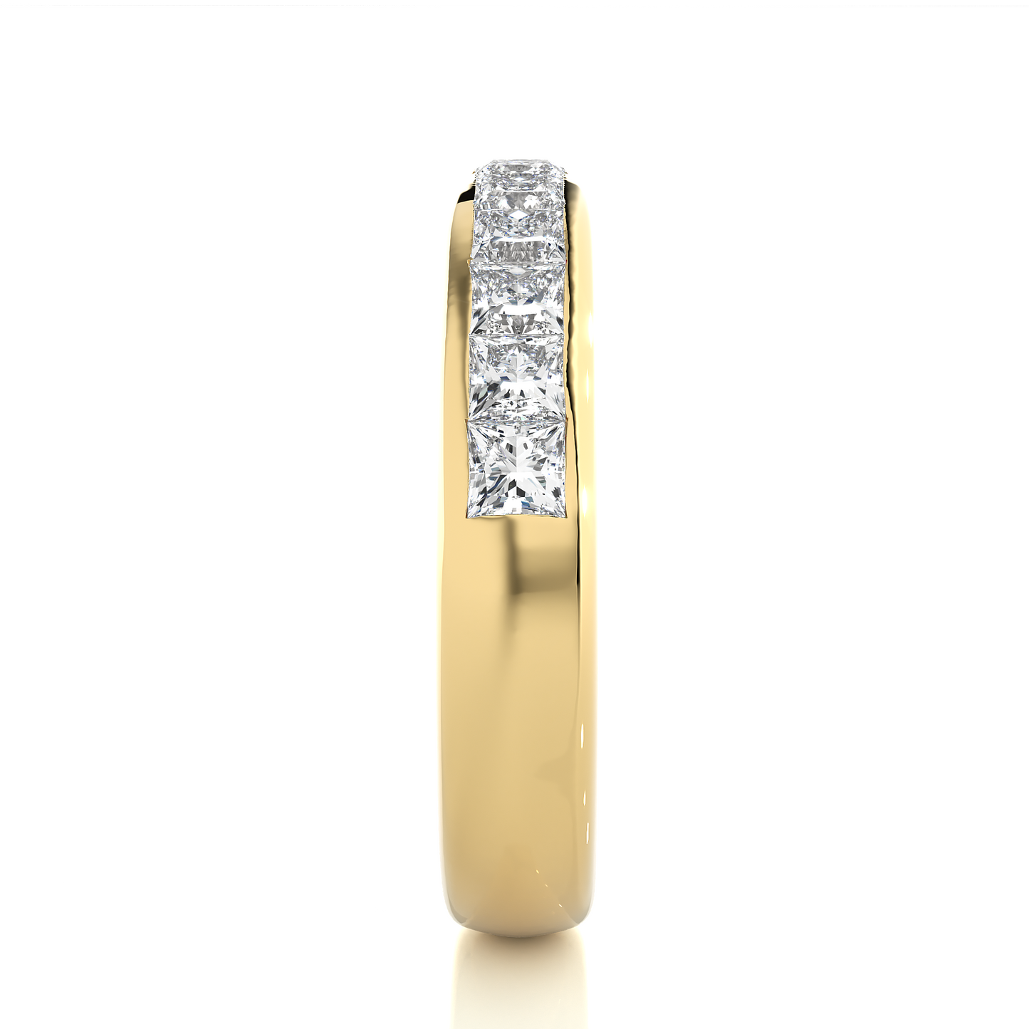 Princess Diamond Vermeil Classic Wedding Band Ring