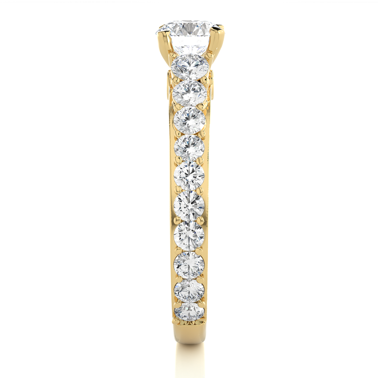 Luxury Vermeil Diamond Band Moissanite Lab Engagement Ring