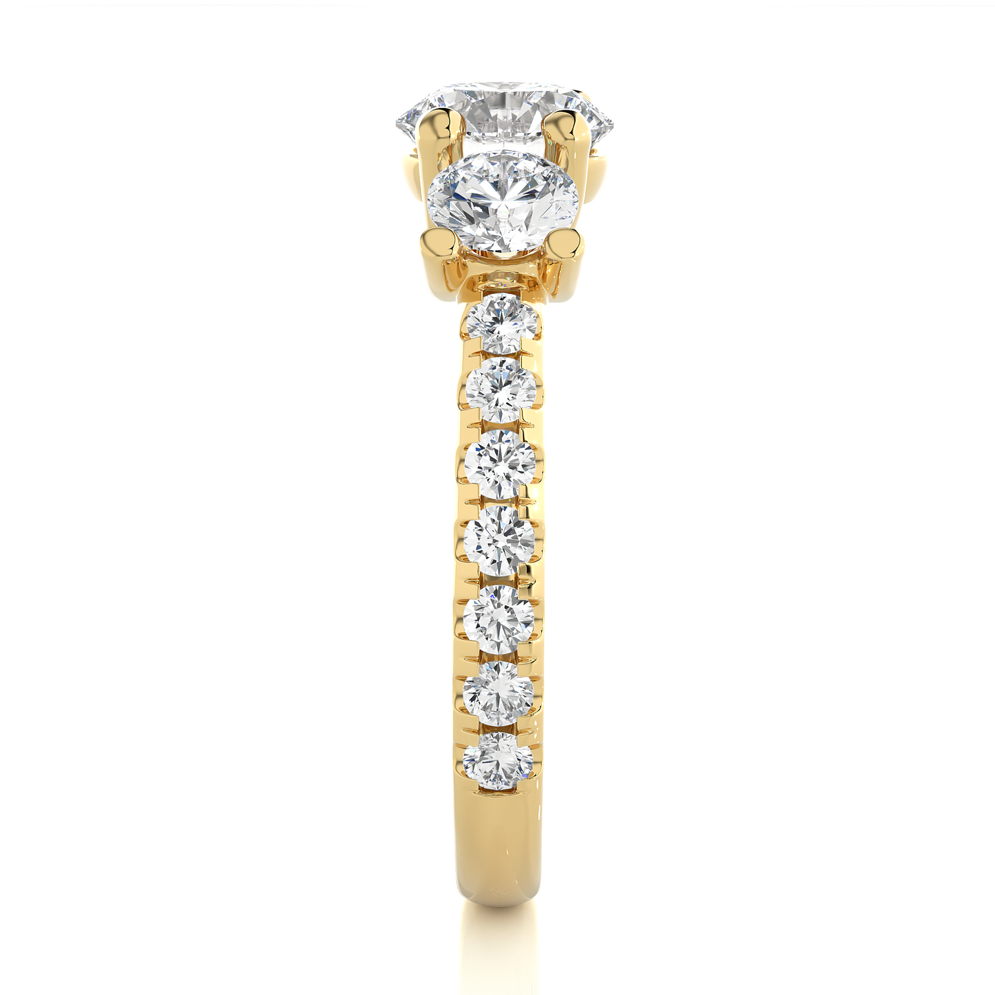 Round Lab Moissanite Diamond Engagement Ring
