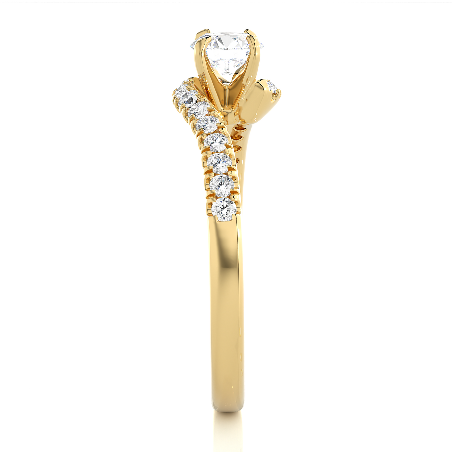 Twist Style Vermeil Moissanite Lab Diamond Engagement Ring