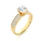 Lab Diamond Moissanite Round Solitaire Pave Engagement Ring