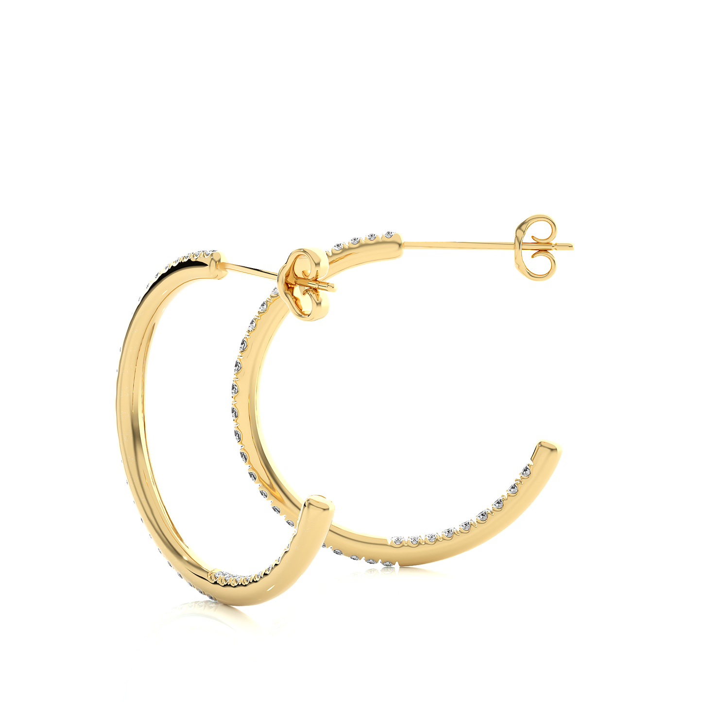 Round Lab Diamond Luxe Hoop Earrings