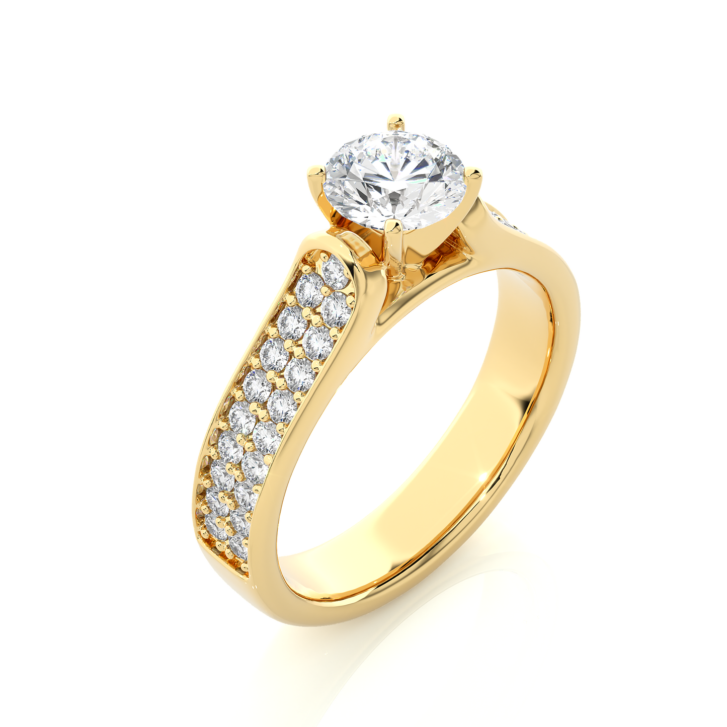 Luxe Sparkle Round Diamond Moissanite Vermeil Ring