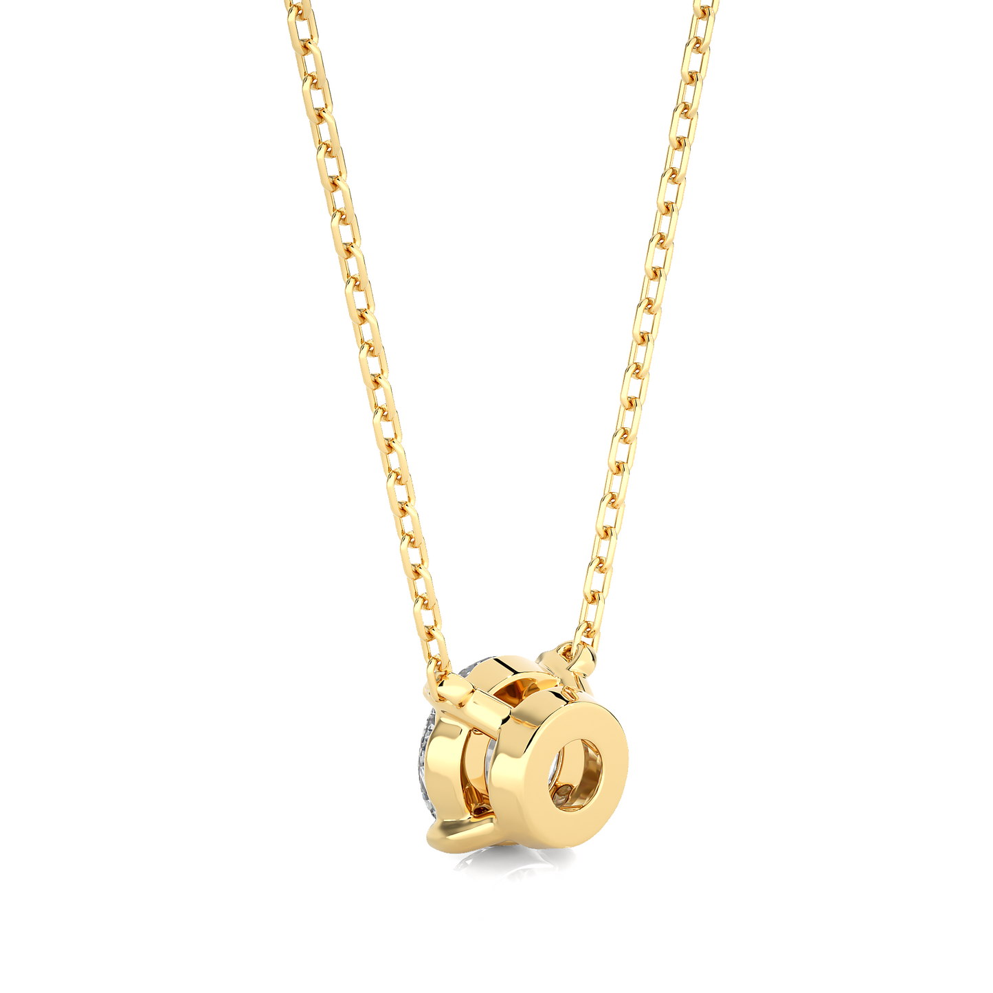 Vermeil Gold Round Moissanite Diamond Solitaire Pendant