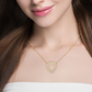 Multi Row Pave Heart Lab Diamond Pendant Necklace