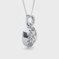 Luxury Round Lab Grown Diamond Halo Pendant Necklace