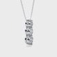 Three Stone Round Lab Diamond Pendant Necklace