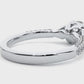 Three Stone Lab Diamond Engagement Ring With Trillion Side Stones