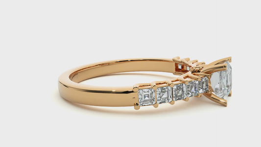 Vermeil Princess Moissanite / Lab Grown Diamond Engagement Ring