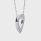 Multi Row Pave Heart Lab Diamond Pendant Necklace