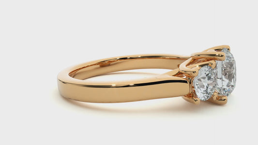 Round Lab Grown Diamond Three Stone Ring