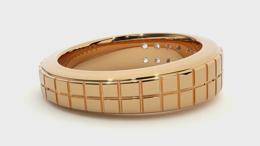 Men’s Lab Diamond Double Row Wedding Band