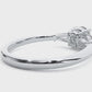 Round Lab / Moissanite Diamond With Tapered Baguette Three Stone Ring