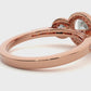 Round Lab Grown & Moissanite Diamond Three Stone Ring