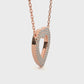 Multi Row Pave Heart Lab Diamond Pendant Necklace