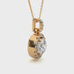 Luxury Round Lab Grown Diamond Halo Pendant Necklace