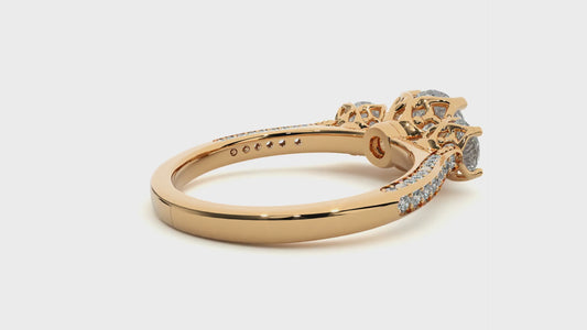 Lab Grown / Moissanite Diamond Three Stone Engagement Ring