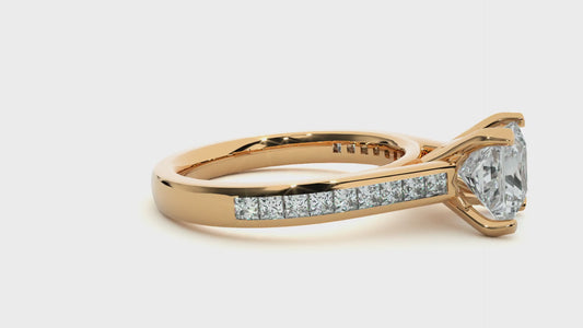 Princess Cut Lab / Moissanite Diamond Engagement Ring