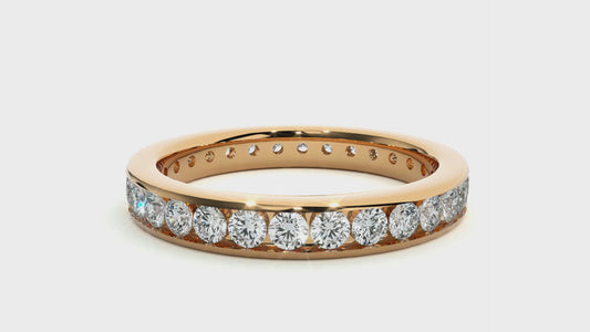 Channel Set Lab Grown Diamond Wedding Band
